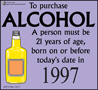 Required Age for Alcohol Sign