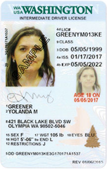Washington Drivers License for Minors since July 2010